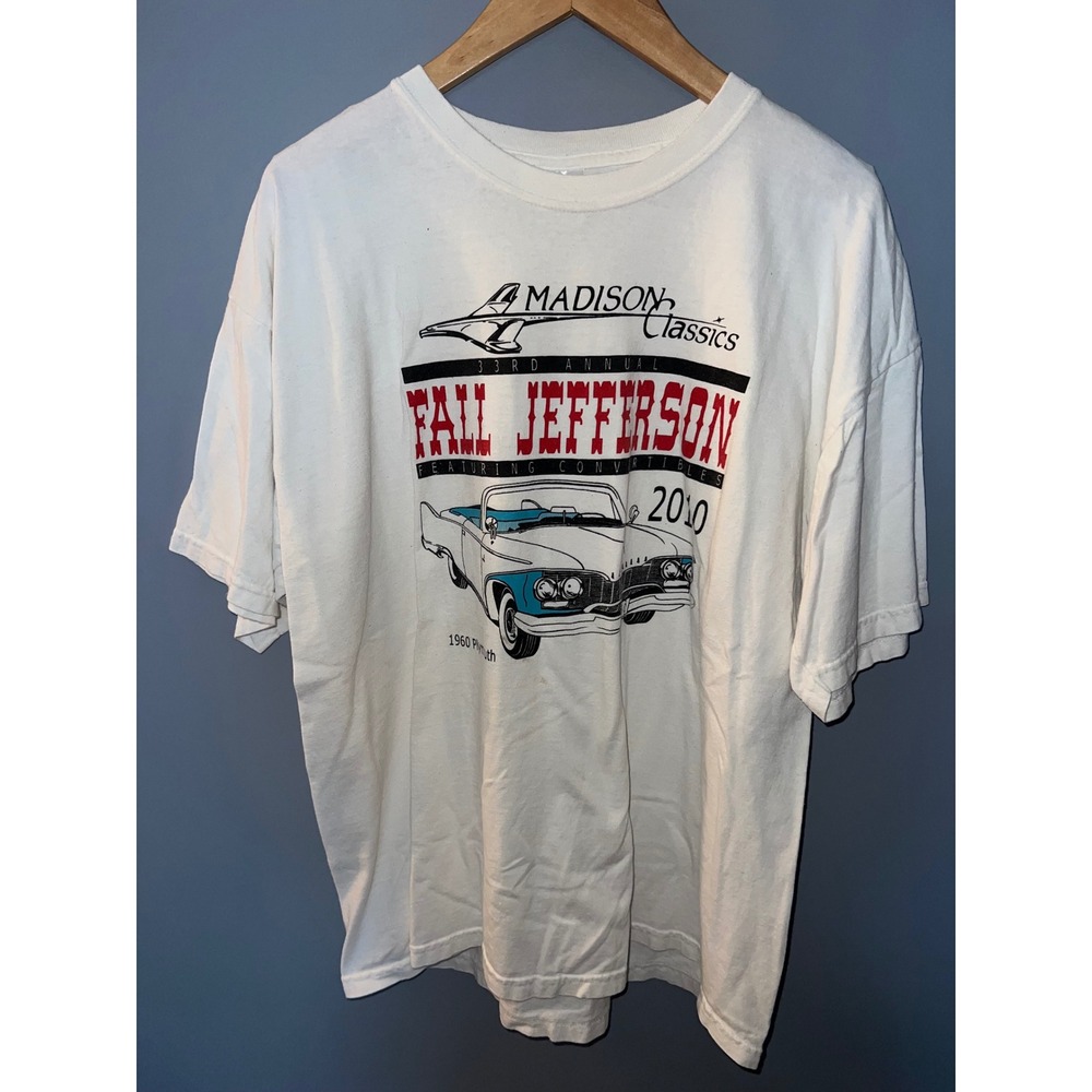 Madison Classics Fall Jefferson 2010 Car Show T-Shirt White XL 1960 Plymouth